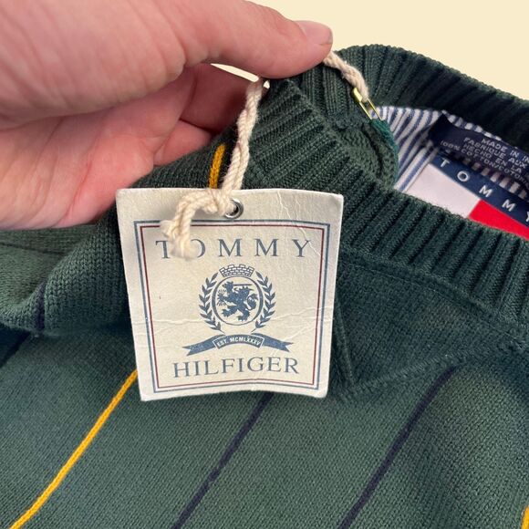 Vintage 90s/Y2K Tommy Hilfiger XL green sweater, new old stock (w/ tags) - Picture 6 of 10